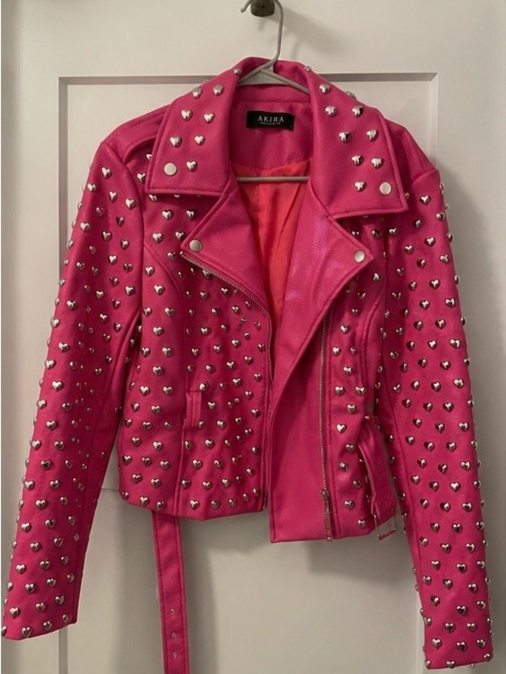 Love Is In The Air Heart Studded Moto Jacket - Picture 2 of 3